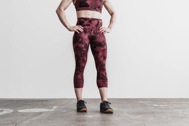 Nobull High-Rise Crop Tie-Dye Women's Tights Orange Black | Australia (DH5638)